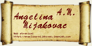 Angelina Mijakovac vizit kartica
